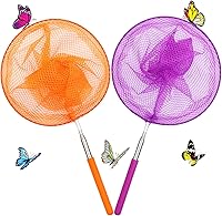 HSHTTKL 2 Pack Telescopic Butterfly Insect Nets for Kids - Stainless Steel Extendable 7-25.6" Nature Exploration Toys