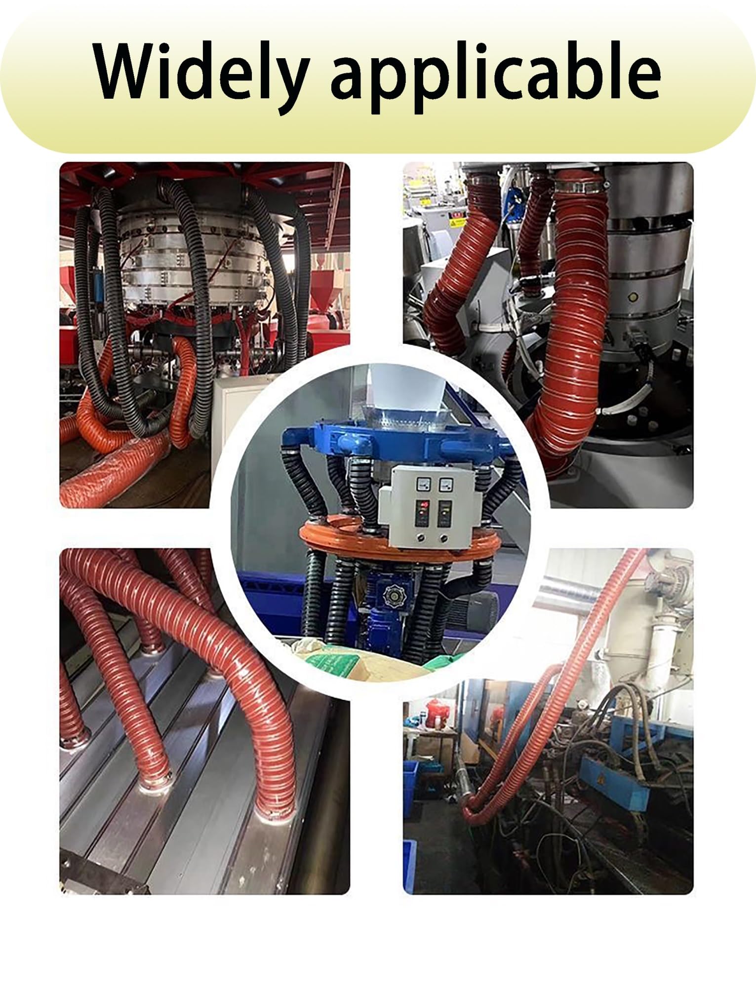 Hochtemperatur-Silikonkanalschlauch, flexibler hitzebeständiger Schlauch für Industrie- und Bergbauanwendungen, Innendurchmesser 5,1 cm, ideal für Blasfolienmaschinen
