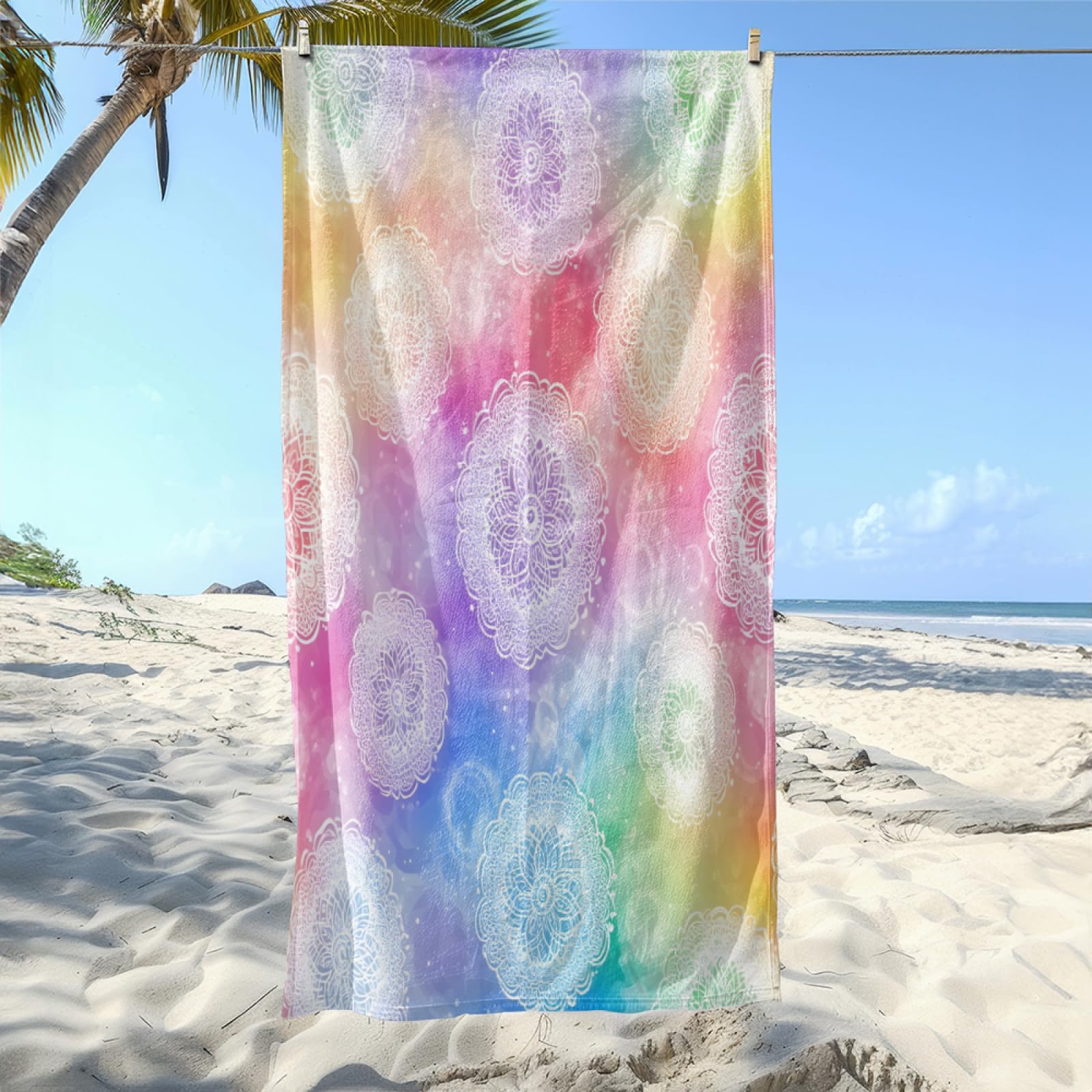 Serviette de Plage Violet Or Rose Drap de Plage Anti Sable Portable Serviette de Bain XXL Piscine Toilette Sport Microfibre Ultraléger Towel Absorbant Séchage Rapide 200x200cm