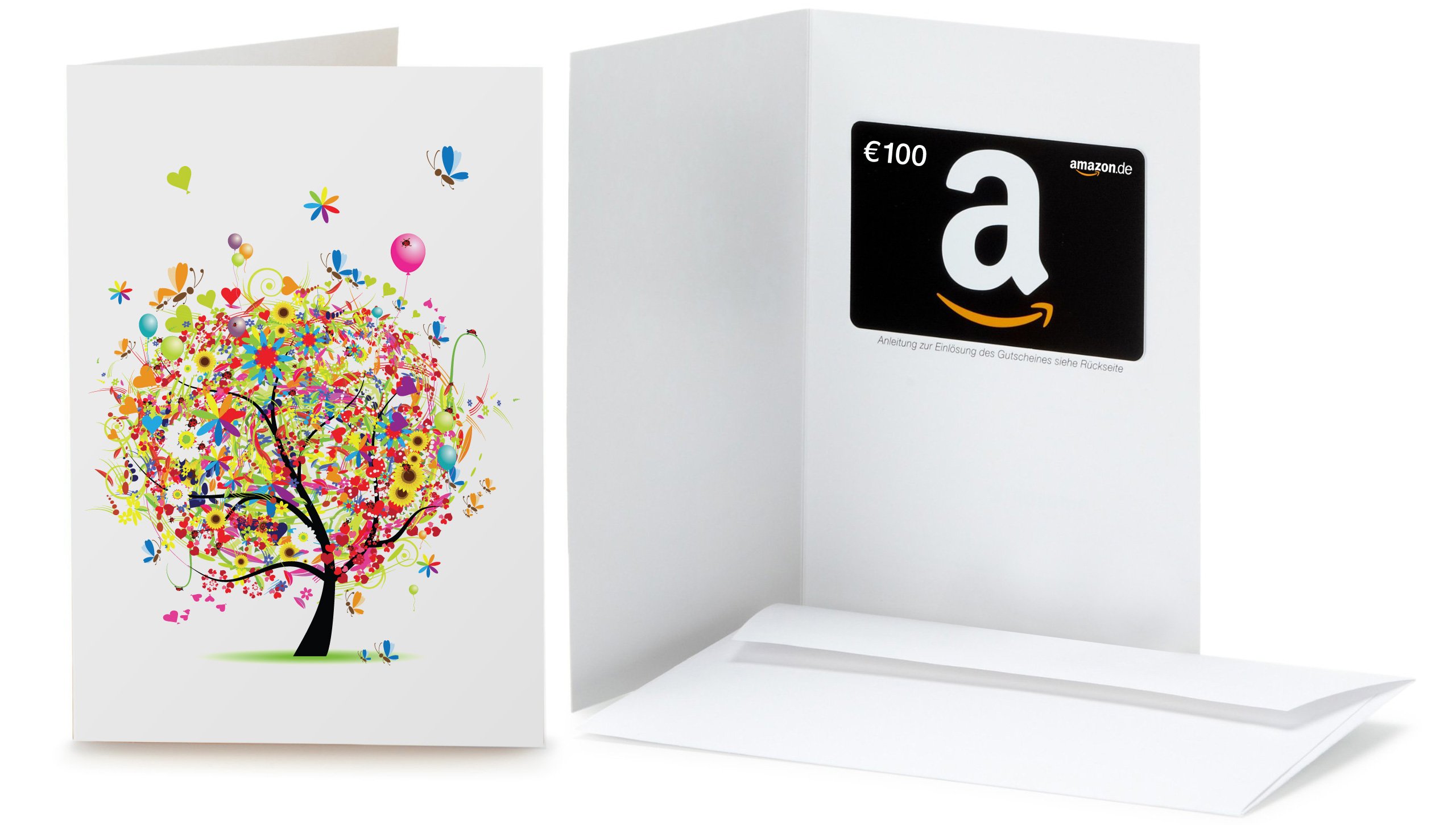 Amazon.de Geschenkkarte in Grußkarte - 100 EUR (Geschenkbaum)