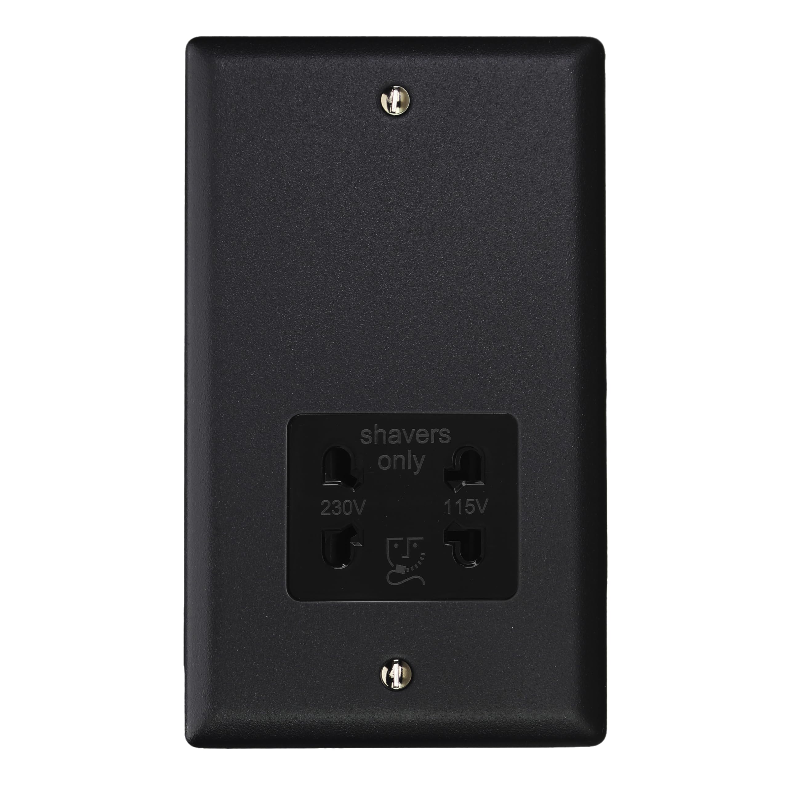 Varilight Bathroom Shaver Socket - Urban/Vogue Matt Black with Black Insert, XYSSB.MB
