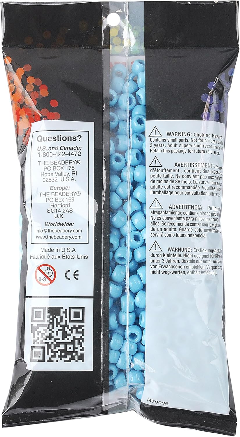 The Beadery Barrel Pony Bead in Baby Blye, 900-Piece - Image 3