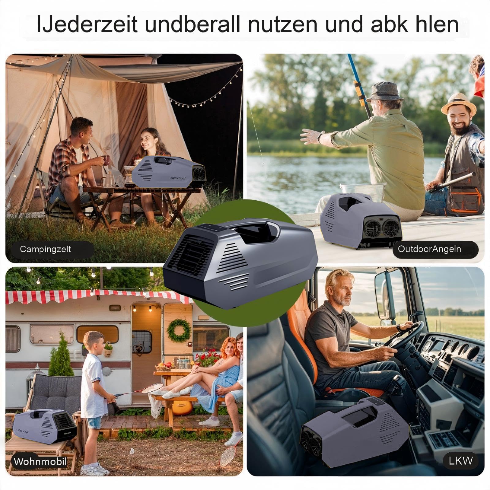 Tragbare Klimaanlage, 2380 BTU Kühlung Wohnmobil Klimagerät mit 240W, 4 Betriebsmodi,Mobile Klimaanlage für Sommer Outdoor Camping, Zelt, Garten, Reise und Wohnmobile im Freien(Keine Batteries) Küche, Haushalt & Wohnen