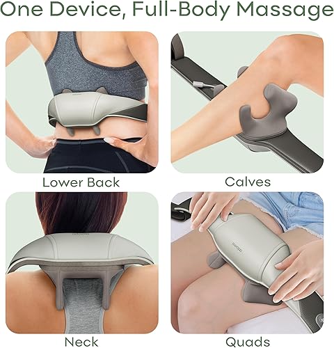 Miniatura 7 de Masajeador eléctrico de cuello y espalda, función de calor, masajeador de cuello inalámbrico de tejido profundo para relajar los músculos, masaje 4D