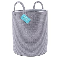 Vista 31 de OrganiHaus - Canasta tejida extragrande, alta y suave para almacenamiento de lavandería, sala de estar, almohadas y mantas, bohemia, 15 x 18