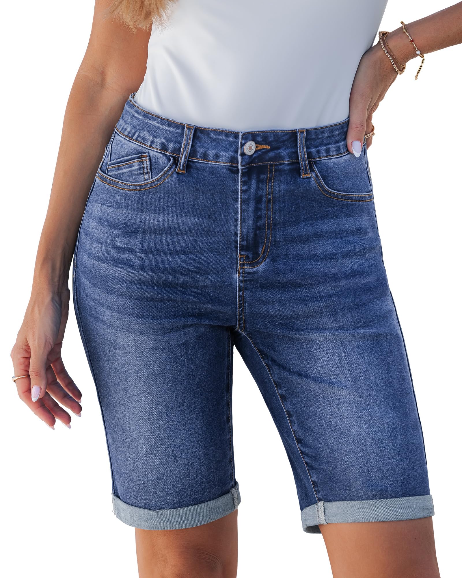 luvamia Bermuda Jean Shorts for Women