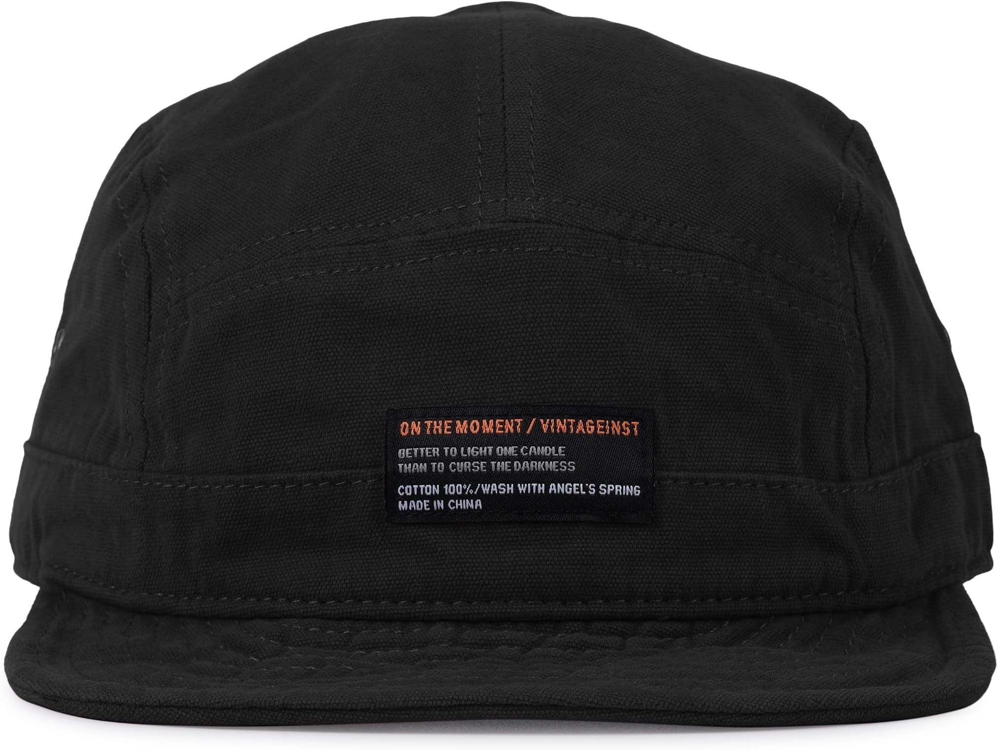 Croogo 5 Panel Short Brim Baseball Cap Soft Short Bill Cap Trucker Hat Fitted Caps Casual Flat Brimmed Cap Umpire Dad Hats, Dy09-black, One size