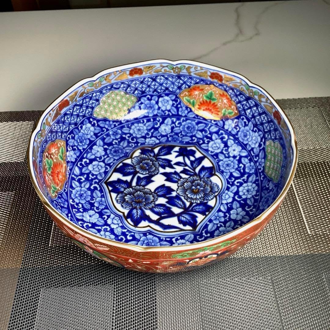 美濃焼 庫山窯 大鉢 金彩 美濃焼 庫山窯 金彩 染錦