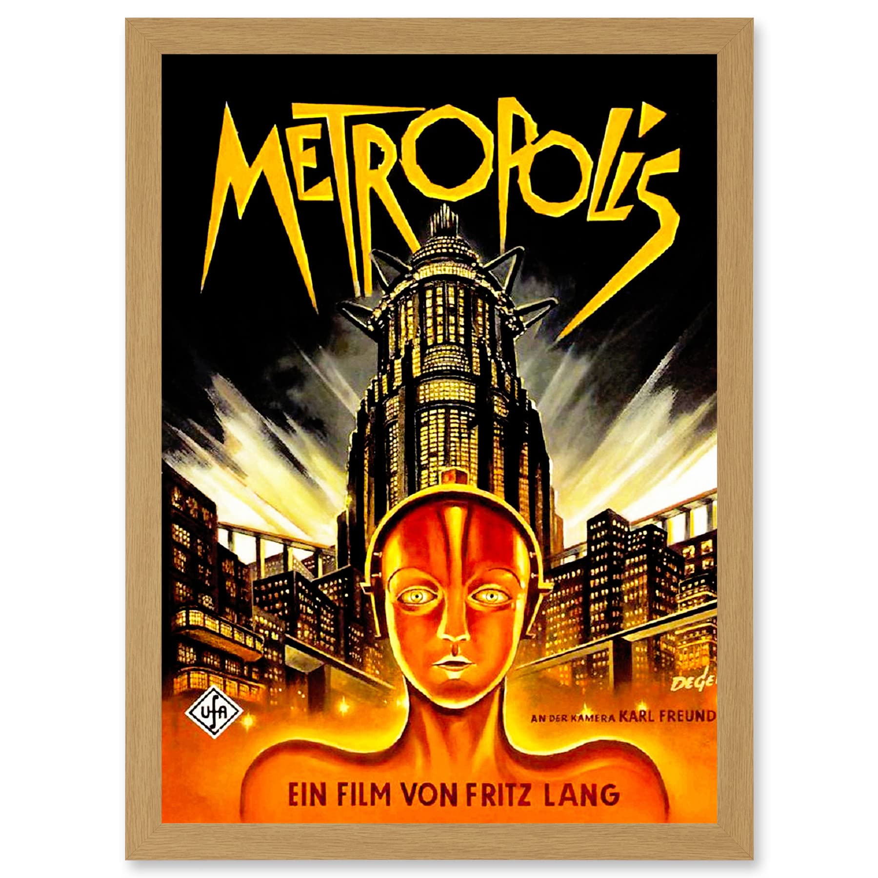 Artery8 Vintage Film Movie Metropolis 1927 Sci Fi Machine Future Fantasy Artwork Framed Wall Art Print A4