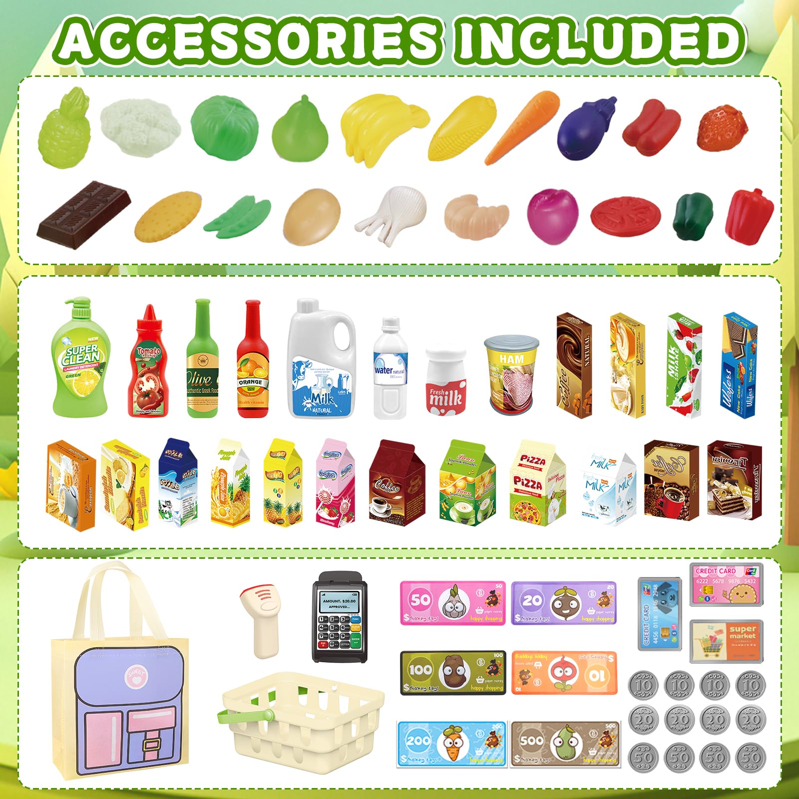 deAO Juego de supermercado para niños, juego de rol, tienda de super deAO Juego de supermercado para niños, juego de rol, tienda de super
