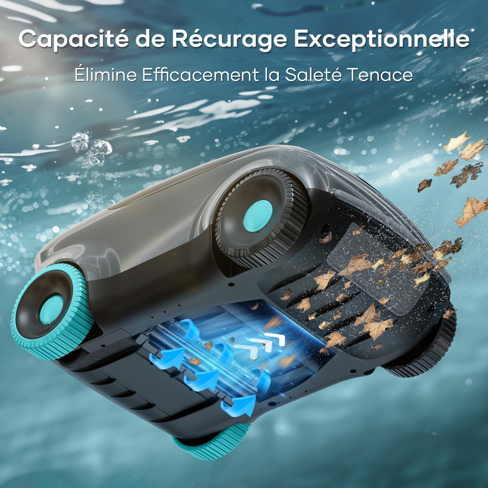 AIPER Robot de Piscine sans Fil, Nettoyeur Automatique de Piscine avec Filtration avancée des Particules, 100 à 130 Minutes d'autonomie, Technologie de stationnement Automatique, idéal pour Les