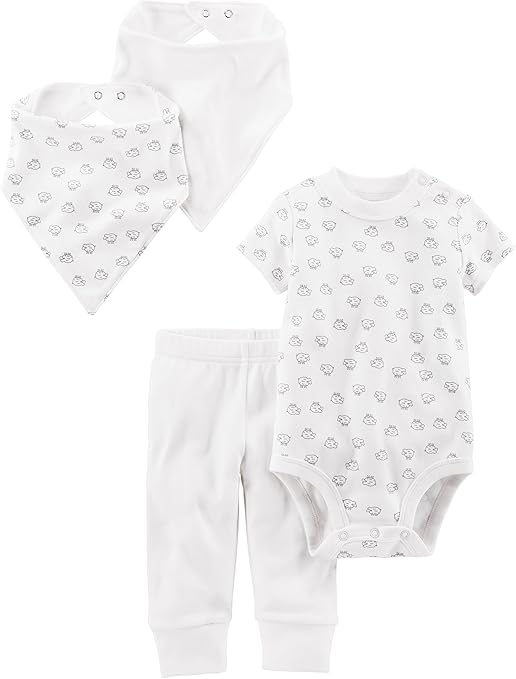 Simple Joys by Carter's unisex-baby 4-piece Bodysuit, Pant, and Bibs Set