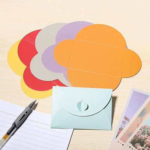 Miniatura 5 de PATIKIL Mini sobres, paquete de 20 unidades con cierre de corazón, almacenamiento de artículos pequeños, lindo tarjetero para boda, fiesta de