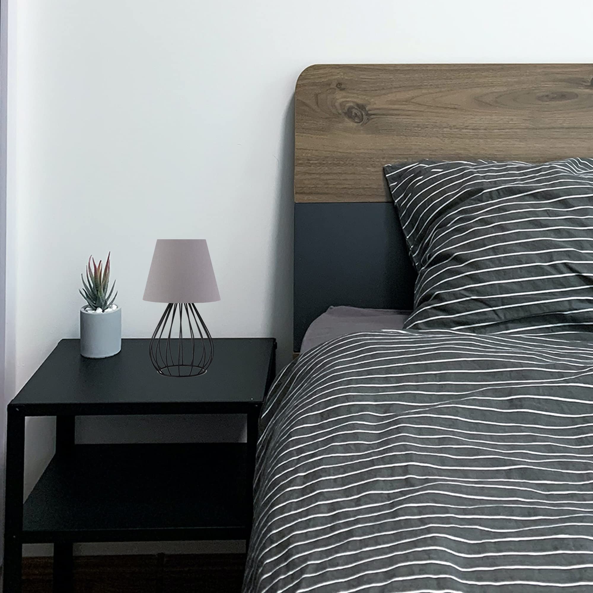 Zestaw 2 lamp nocnych 36 cm, szary, typ E 27 Max 60 W