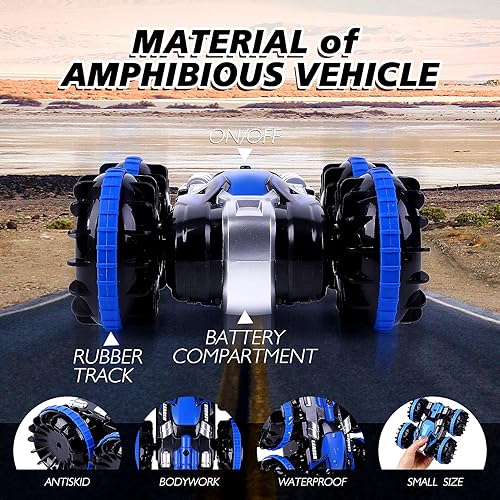 Miniatura 4 de 3Pack Amphibious RC Cars for Kids, for 6-12 Boys 2.4 GHz Remote Control Boat Waterproof RC Monster Truck Stunt Car 4WD Remote Control Vehicle All