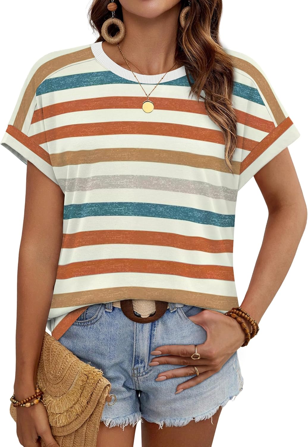 WIHOLL Womens Tops Short Sleeve Shirts Summer Outfits...