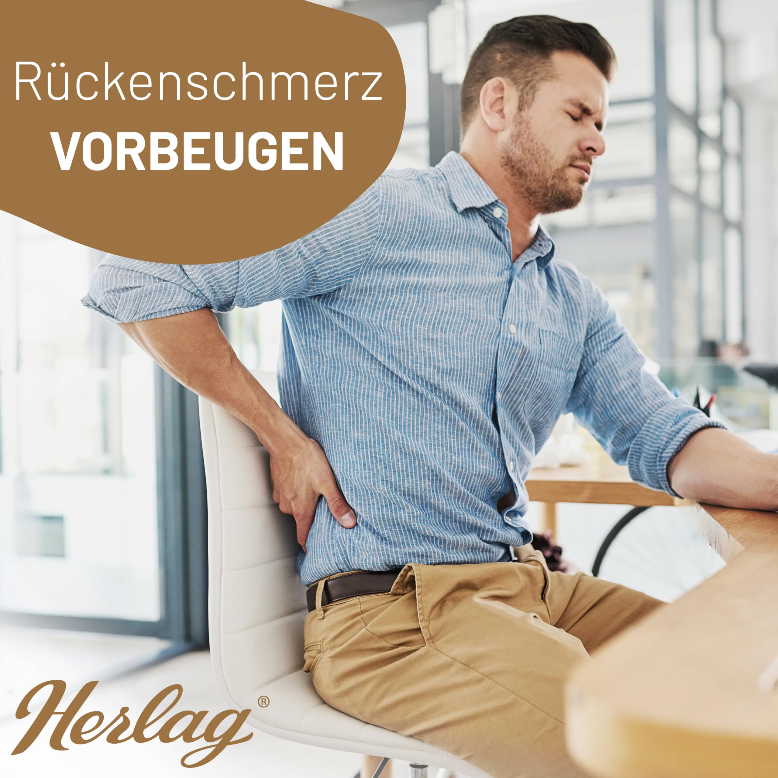 Herlag Office Ball 65cm - Sitzball ergonomisches Sitzen - Gymnastikball Büro & Home Office - Inklusive Stoffbezug Innenball Pumpe Adapter - Alternativer Bürostuhl - Waschbarer Bezug - Grau