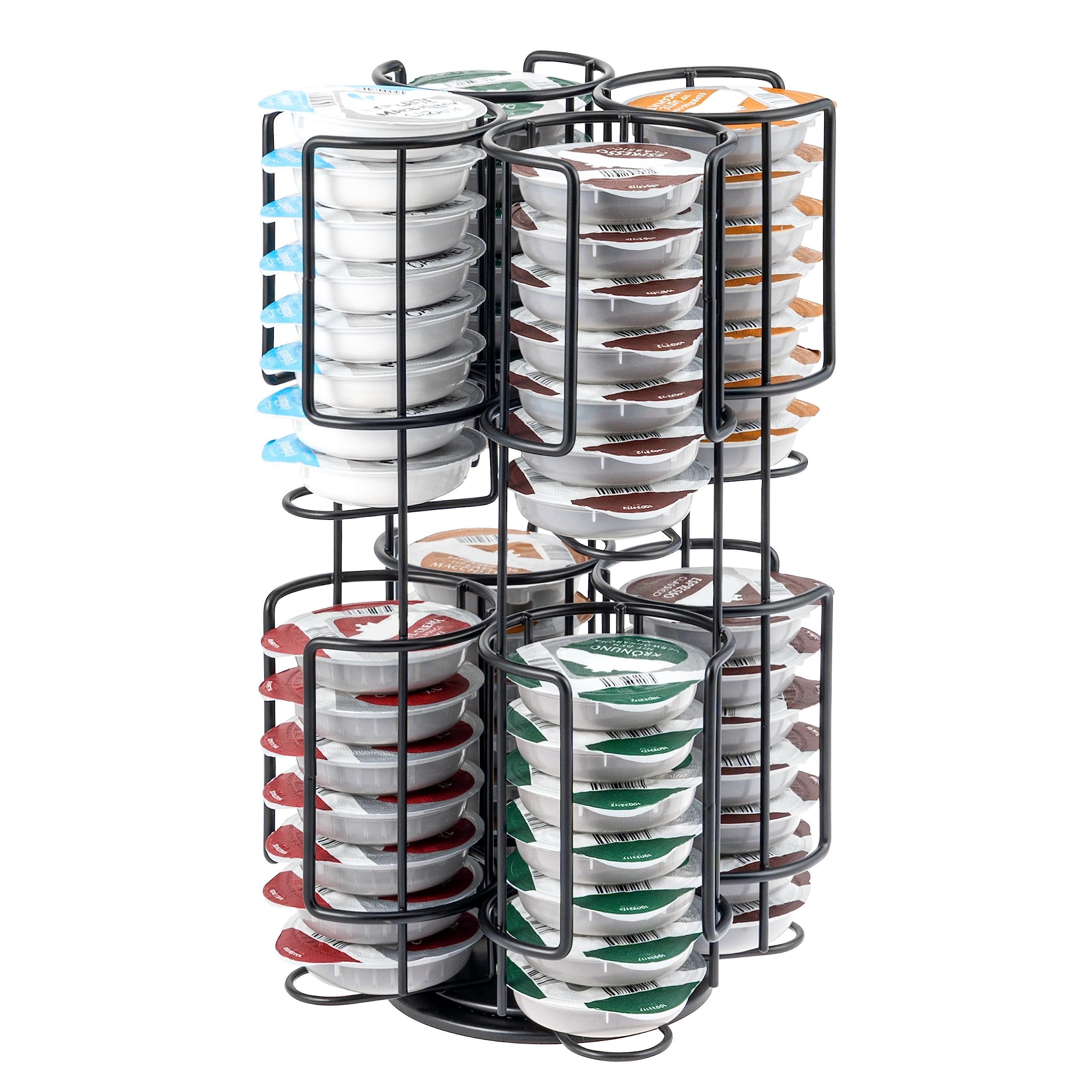 eluno Soporte para cápsulas Tassimo, capacidad para hasta 64 cápsulas, giratorio 360°, soporte para cápsulas, color negro