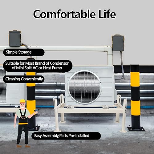 Miniatura 7 de WeCooper Mini soporte dividido de piso, soporte resistente de condensador para 9000-36000BTU, soporte de aire acondicionado Mini dividido para