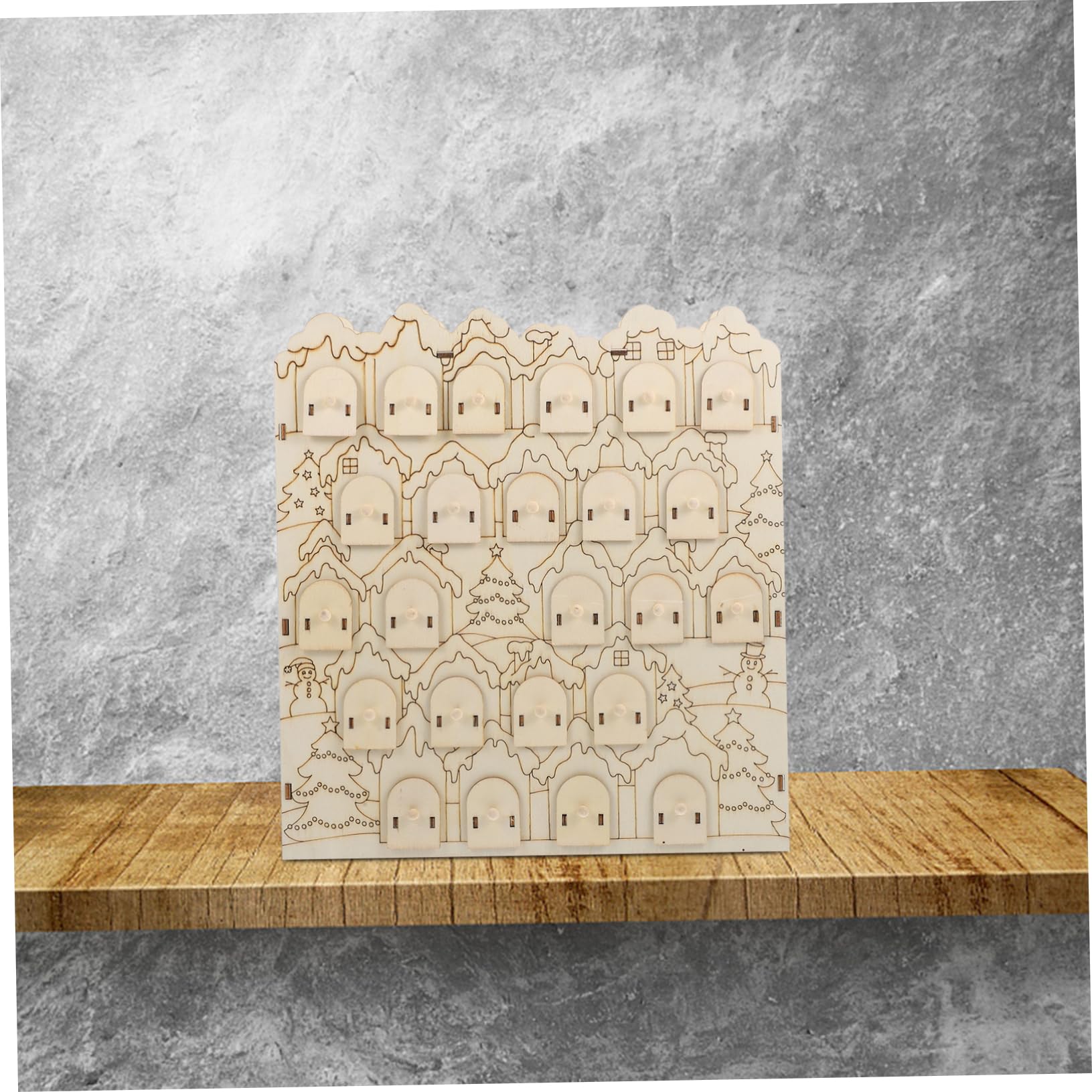 Cabilock Calendarios de Adviento Calendario de Adviento de Madera Decoraciones Navideñas Calendario de Cuenta Regresiva Calendario de Escritorio de Madera