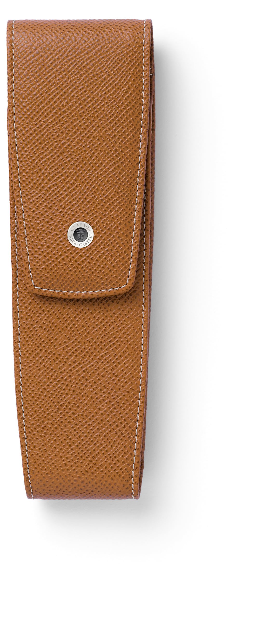 Graf von Faber-Castell - etui Epsom koniakowe, 2 przybory | Wykonane z włoskiej skóry cielęcej, na 2 przybory do pisania, z zapięciem magnetycznym
