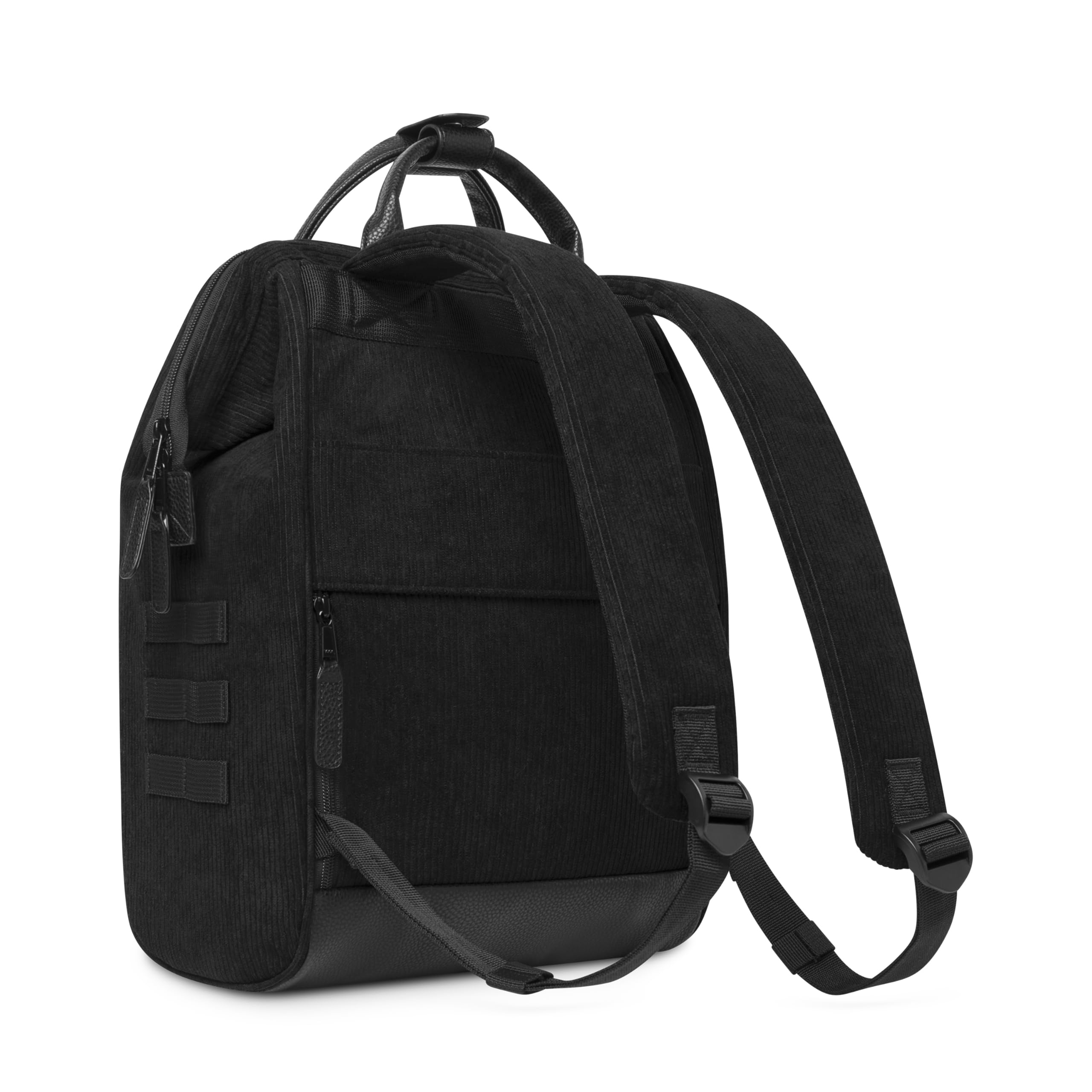 Cabaïa - Zaino Adventurer Brighton - Medium 18L - Idrorepellente - scomparto per PC fino a 13″ - 2 tasche intercambiabili - Vegan certificato - Zaino da viaggio, lavoro e scuola - Nero | Adventurer Collection, lo zaino che si adatta a ogni aspetto della v