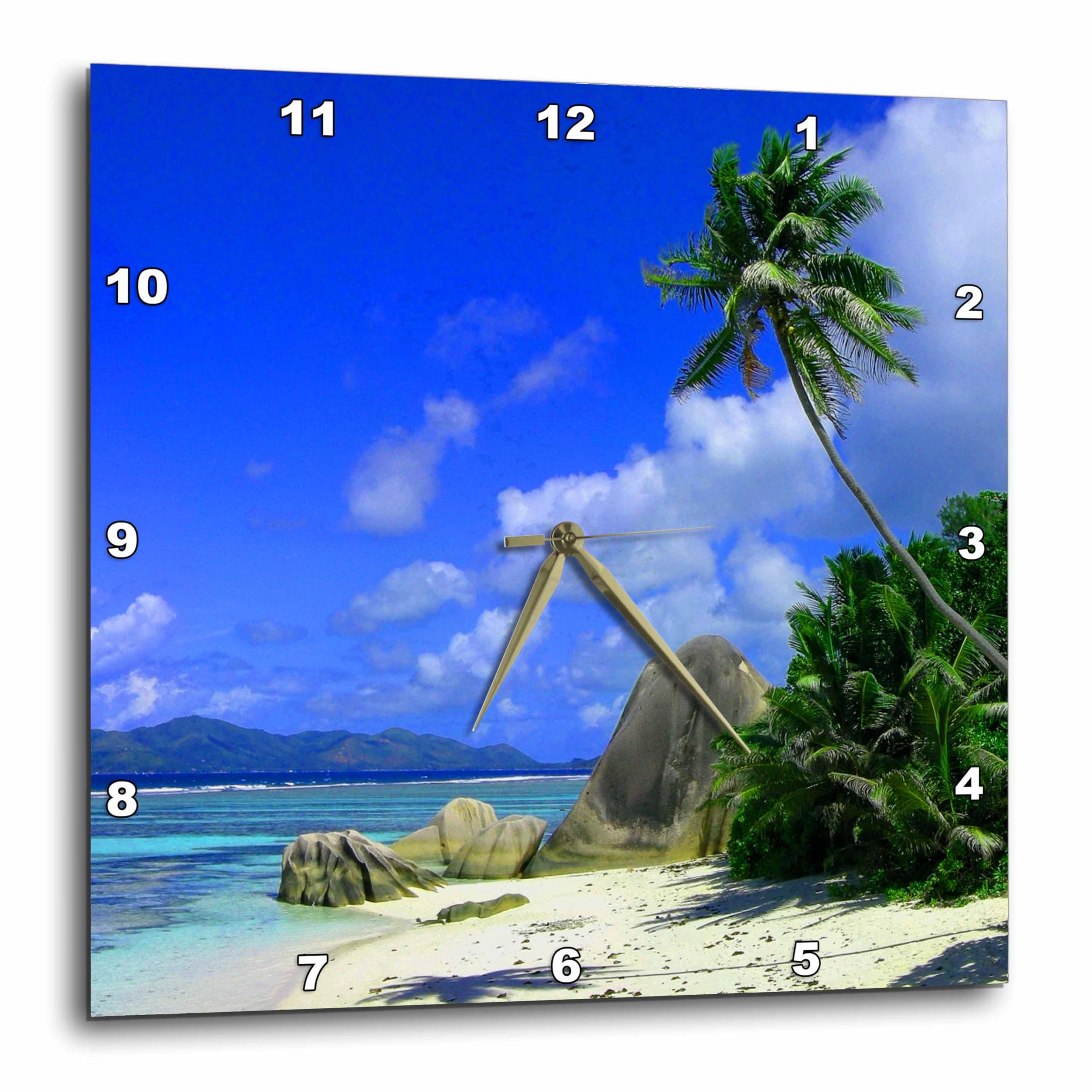 Horloge murale silencieuse Paradise Beach 3dRose 25,4 cm décorative