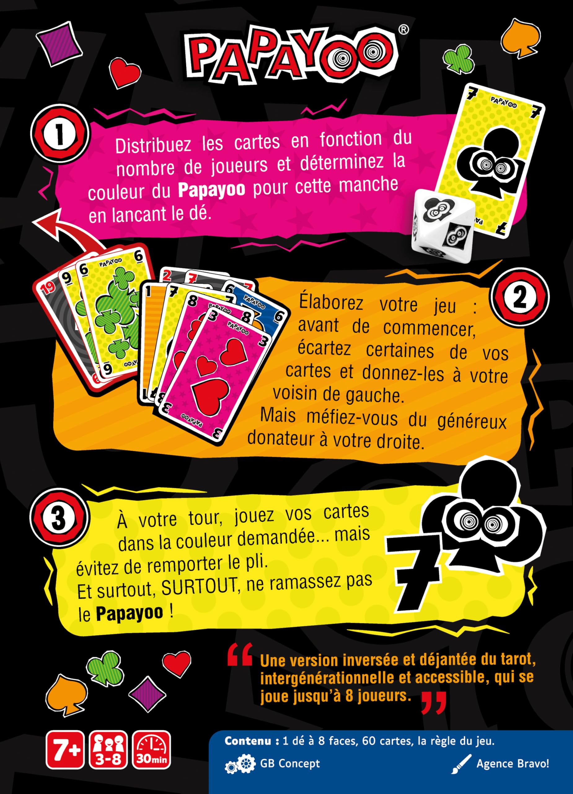 GIGAMIC Papayoo Jeu de cartes tactique 3-8 joueurs 30 min Version Française