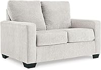 Ashley Rannis Twin Sofa Sleeper with Gel Memory Foam Mattress - Coastal White 2-in-1 Couch Bed for Small Spaces