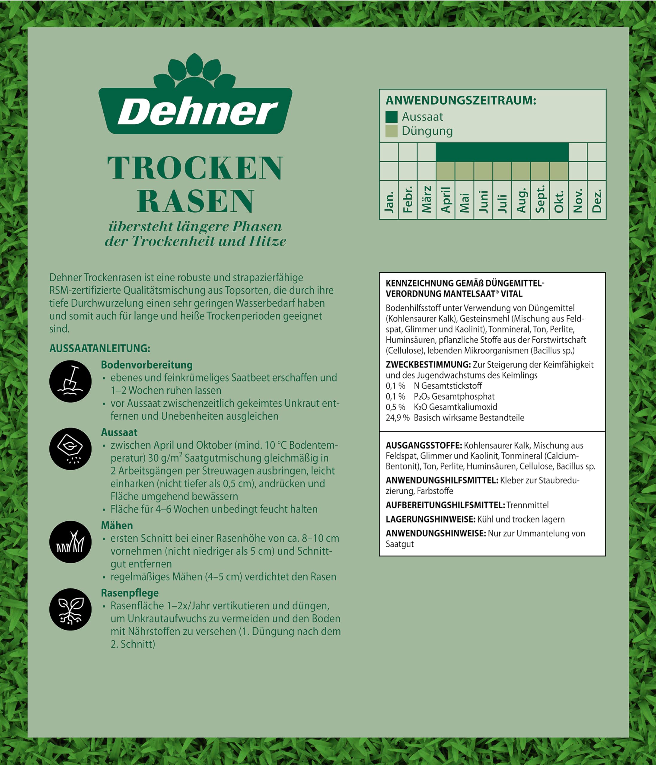 Dehner 5802475 - Semillas para césped, Color Natural