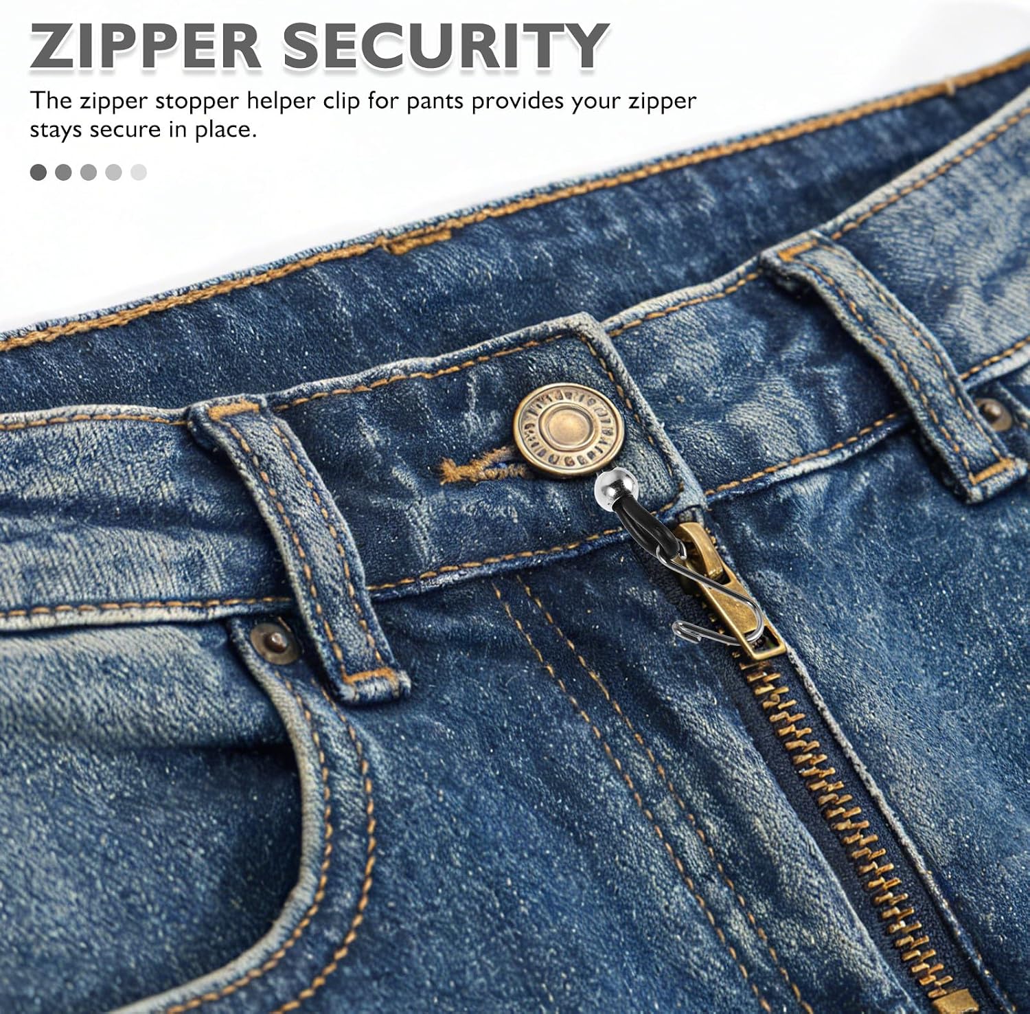 20Pcs Zipper Stopper Helper Clip for Jeans and Pants - Pants Zipper Holder Upper - Button Lock Hooks Stop Slipping for Trousers Skirt