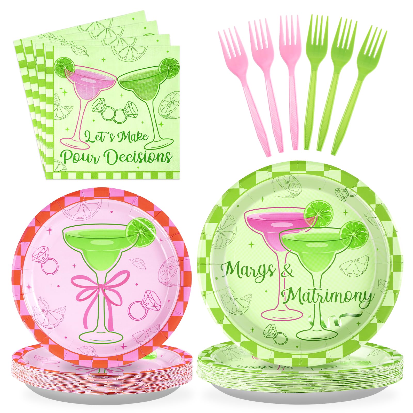 Grencian 96 Pcs Margs and Matrimony Bachelorette Party Supplies, Serves 24