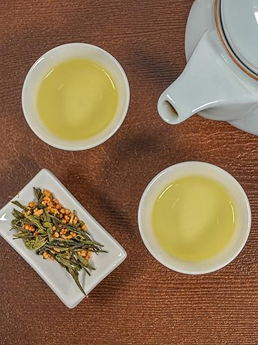 Miniatura 6 de TIAN HU SHAN Genmaicha Té verde con arroz asado, bajo en cafeína, hojas sueltas de 8 onzas (paquete de 1)