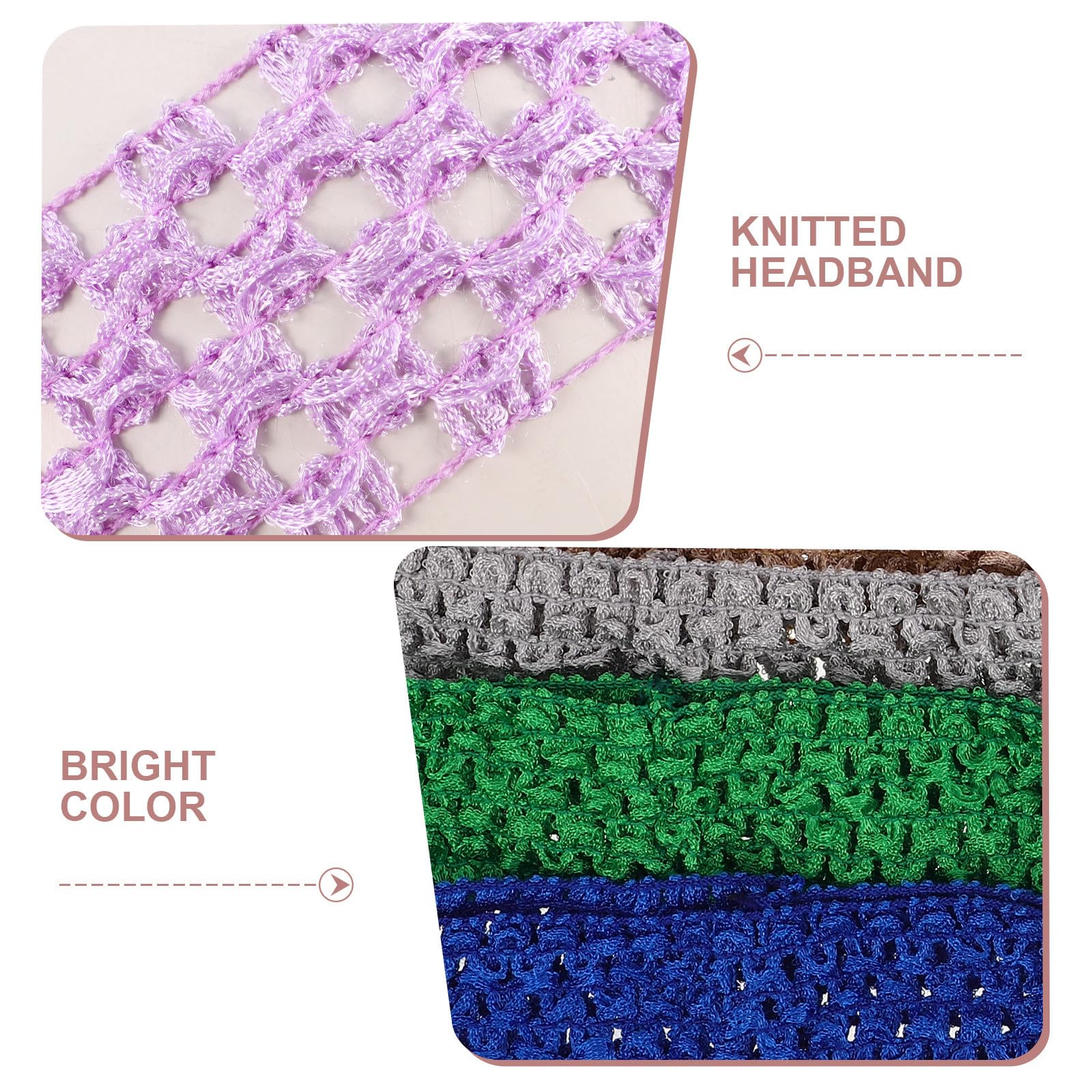 Tofficu 150 Stück Elastisches Gestricktes Stirnband im Retro Stil für Mädchen