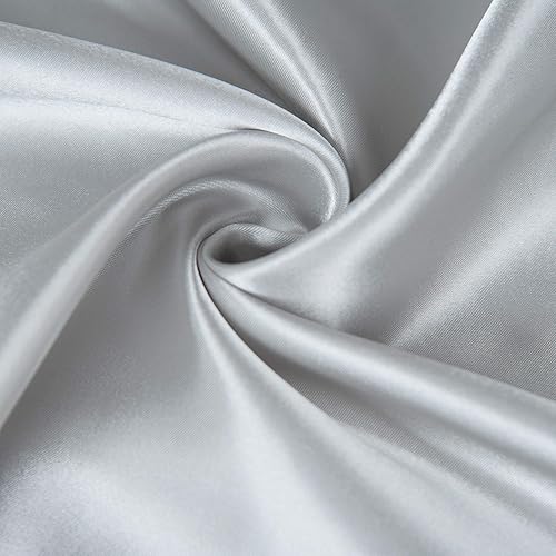 Miniatura 4 de Paquete de 6 fundas de almohada de satén King para cabello y piel, lujosas y sedosas con cierre de sobre, 20 x 36 pulgadas, color plateado