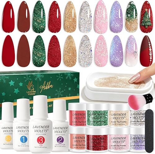 Lavender Violets Dip Powder Nail Kit Gifts for Women│Christmas Nails