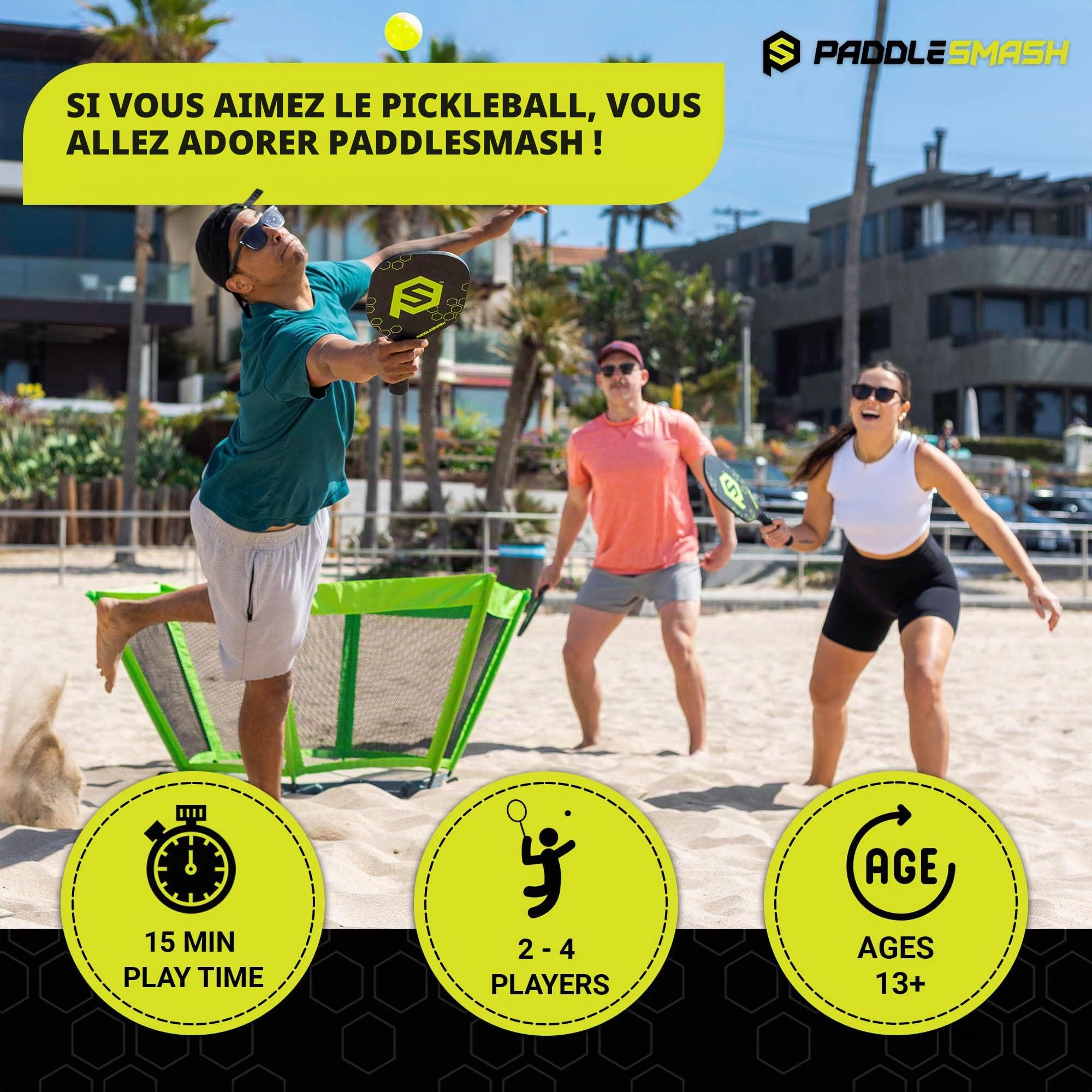 PaddleSmash - Jeux de plein air, de jardin et de plage pour les adultes et la famille, parfait pour le jardin, la plage ou lors d’un pique-nique.