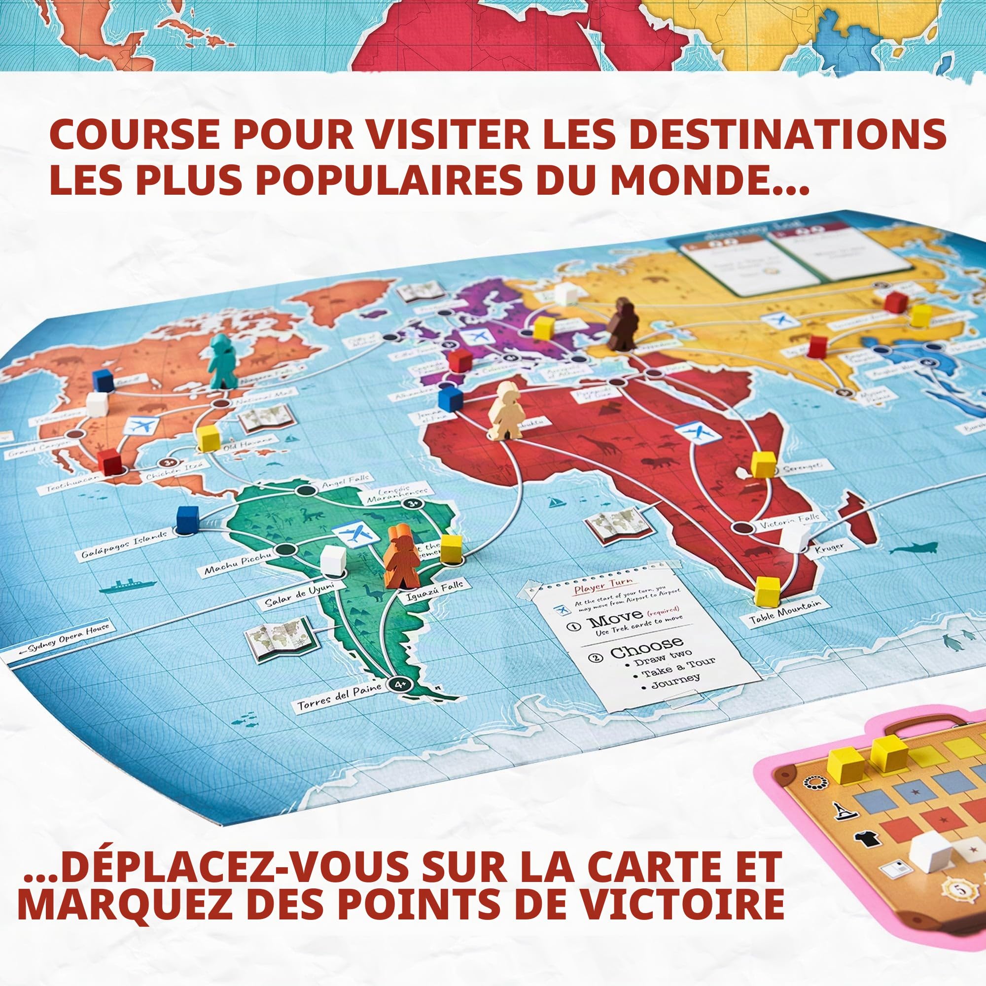 Trekking The World - Le jeu de société primé pour soirées en famille | Explorez les merveilles du monde | Parfait pour les enfants et les adultes | À partir de 10 ans
