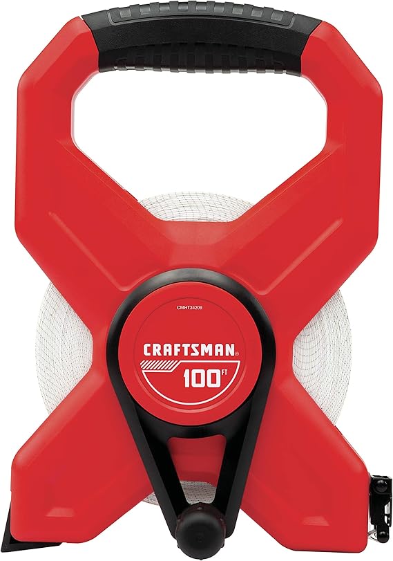CRAFTSMAN Tape Measure, Fiberglass Blade, 100-Foot (CMHT34209)