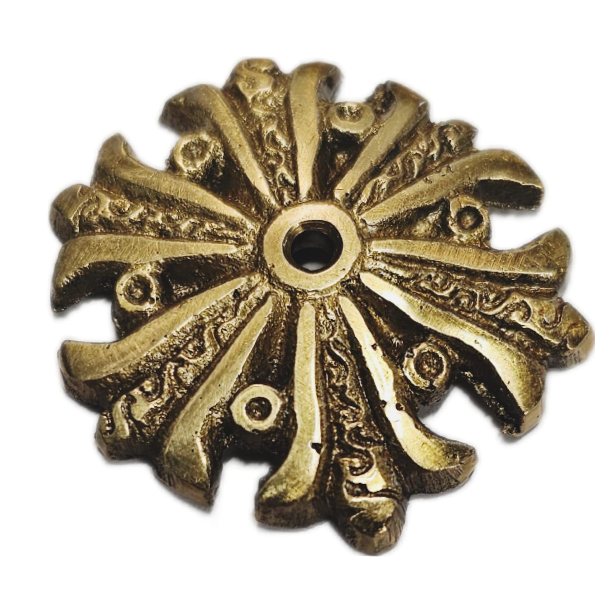 Ornate 40mm Cast Blank Brass Rosette Cover Surround Clock Long Case Finial