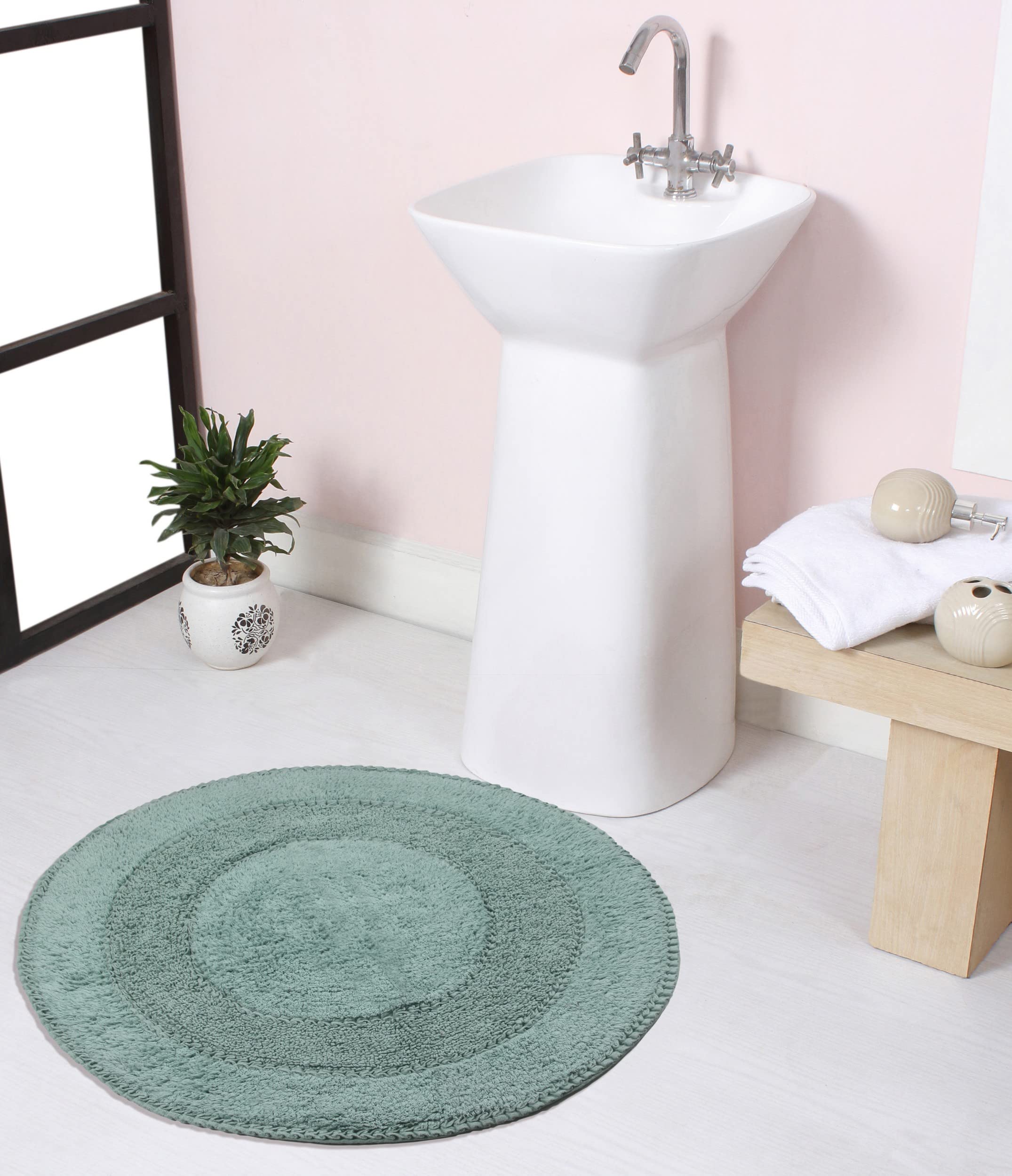 Home Weavers Radiant Collection - Juego de alfombras de baño 100 % algodón, decoración de baño, alfombra lavable, extra suave y absorbente, alfombra de cocina, juego de alfombrillas de baño,