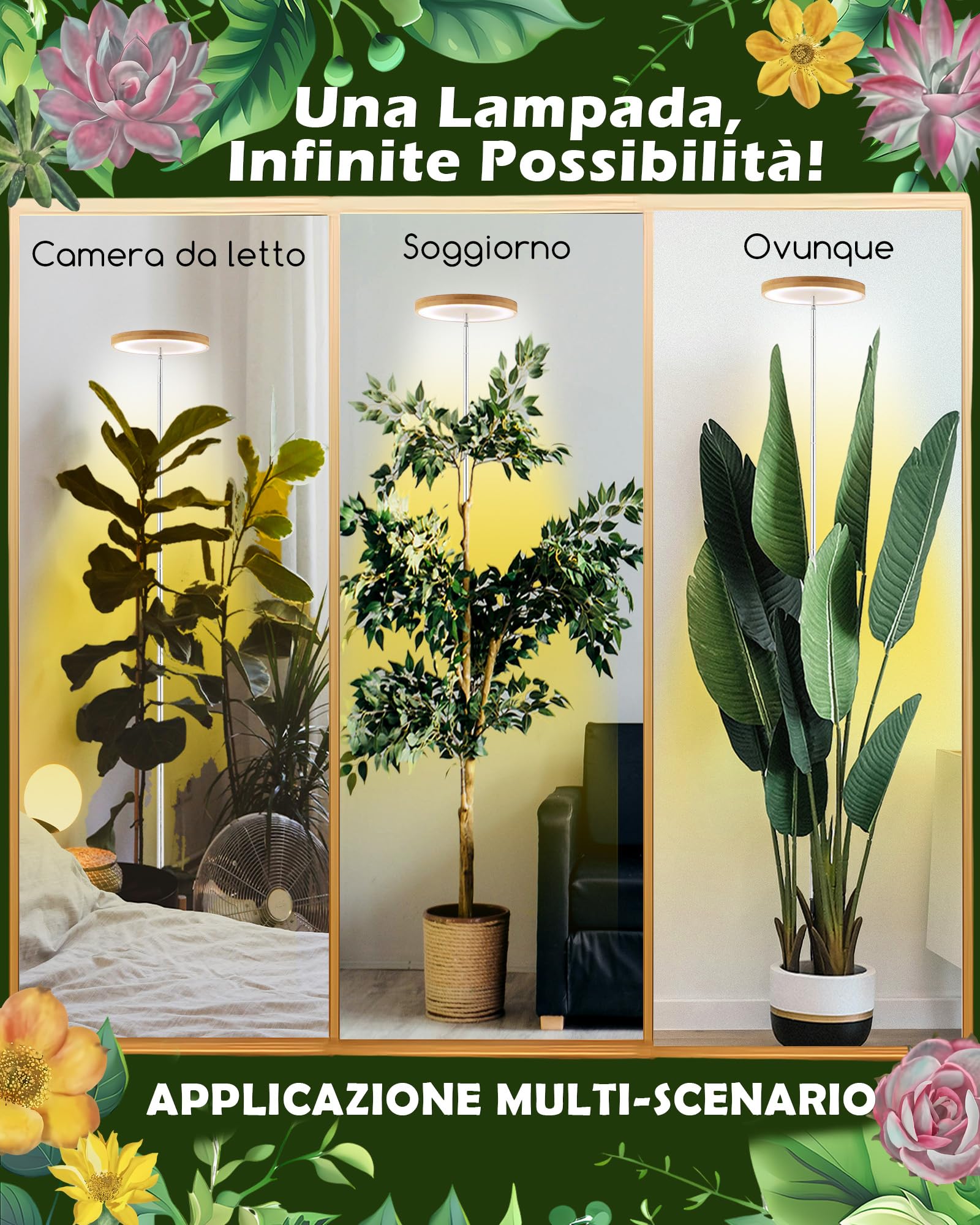 Lampada per la crescita delle piante d'interno, LED Grow Light Full Spectrum, altezza regolabile, timer automatico, bassa tensione di sicurezza da 5 V, idea per grandi piante