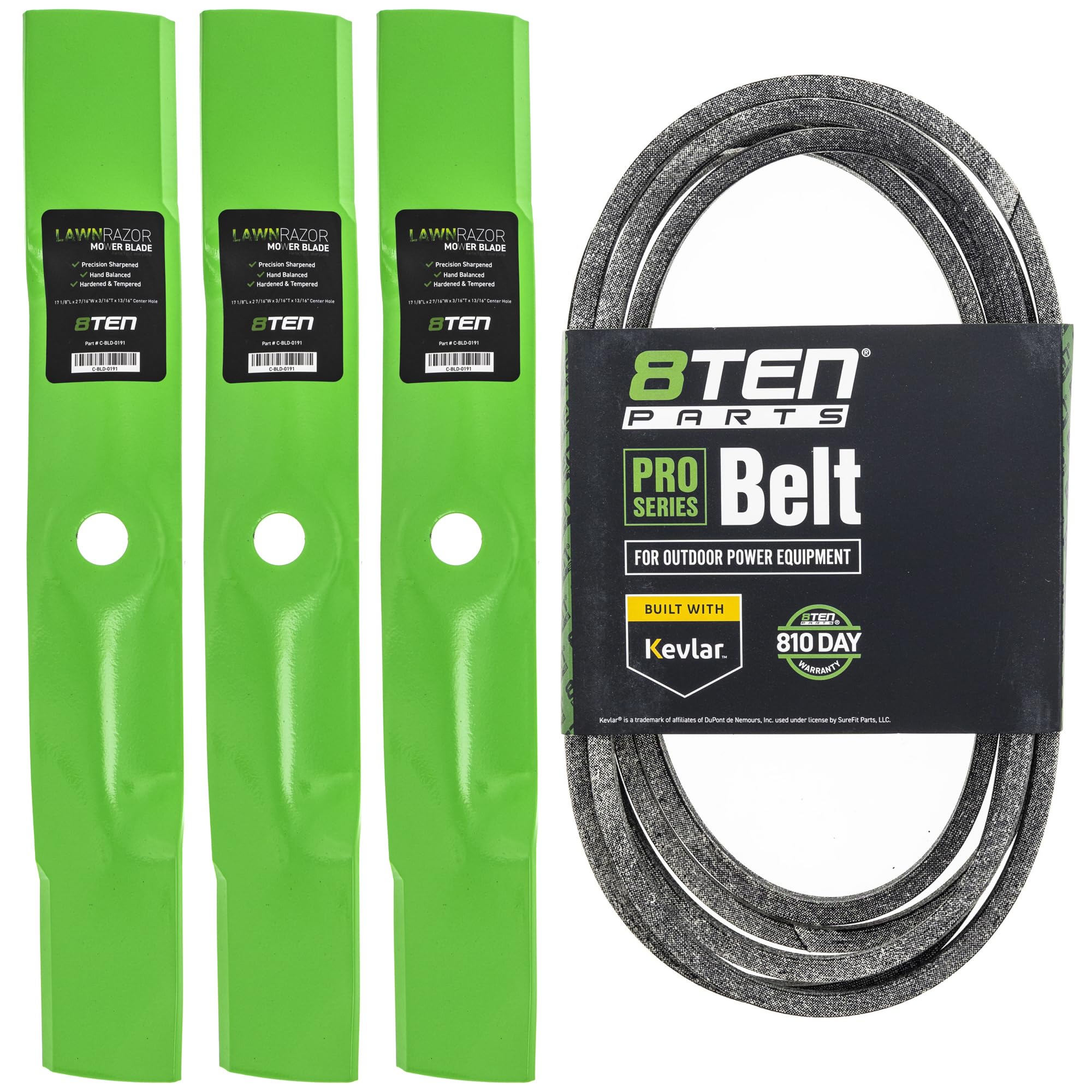 8TEN Deck Blade Belt Kit for John Deere Z425 Z445 AM124498 AM144377 M158130 48 Inch