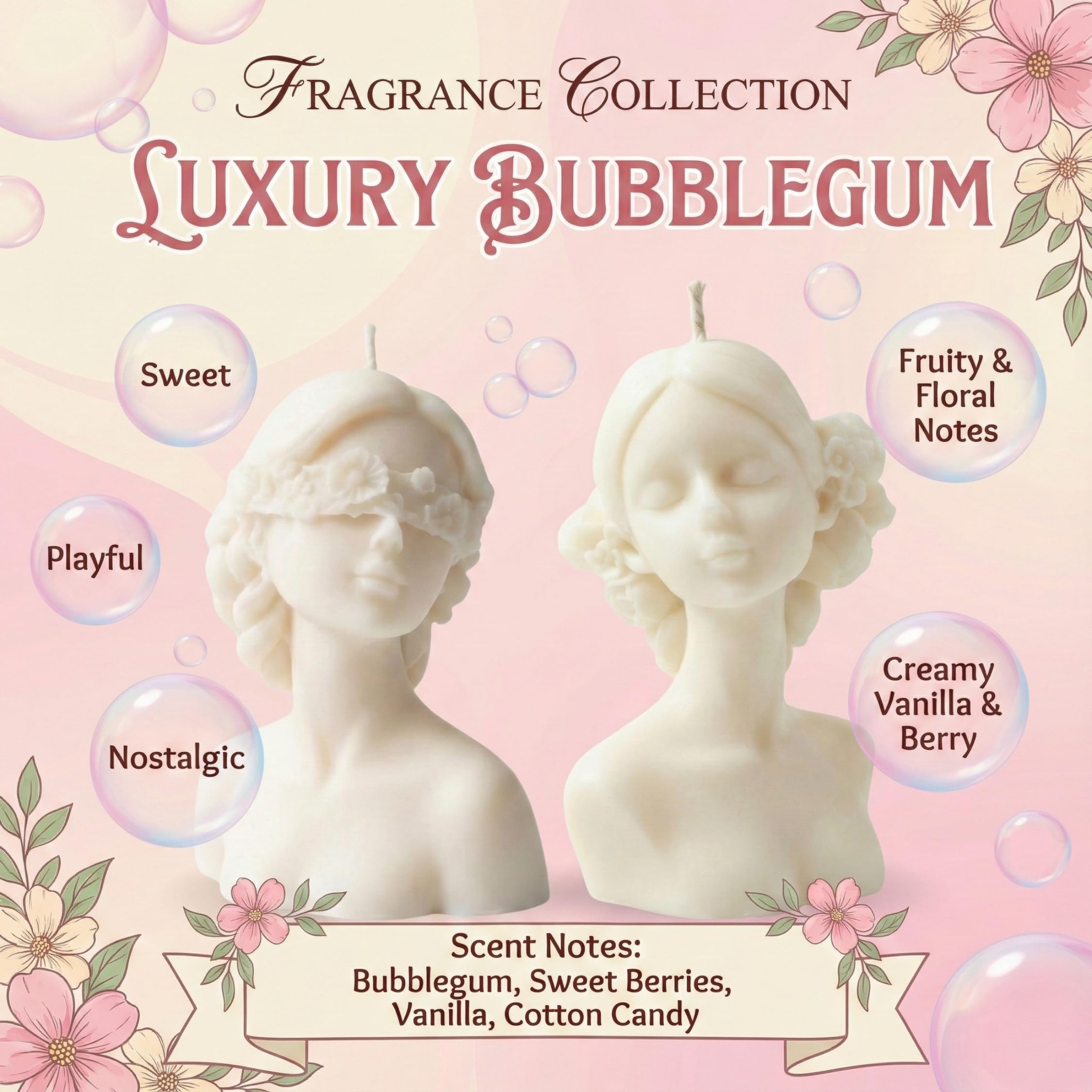 SERAAF Pinterest Finds Aesthetic Scented Candles for Decoration, Blindfold Girl Soy Wax Candle, Best for Room Decor, Gifting, Pack of 2 2