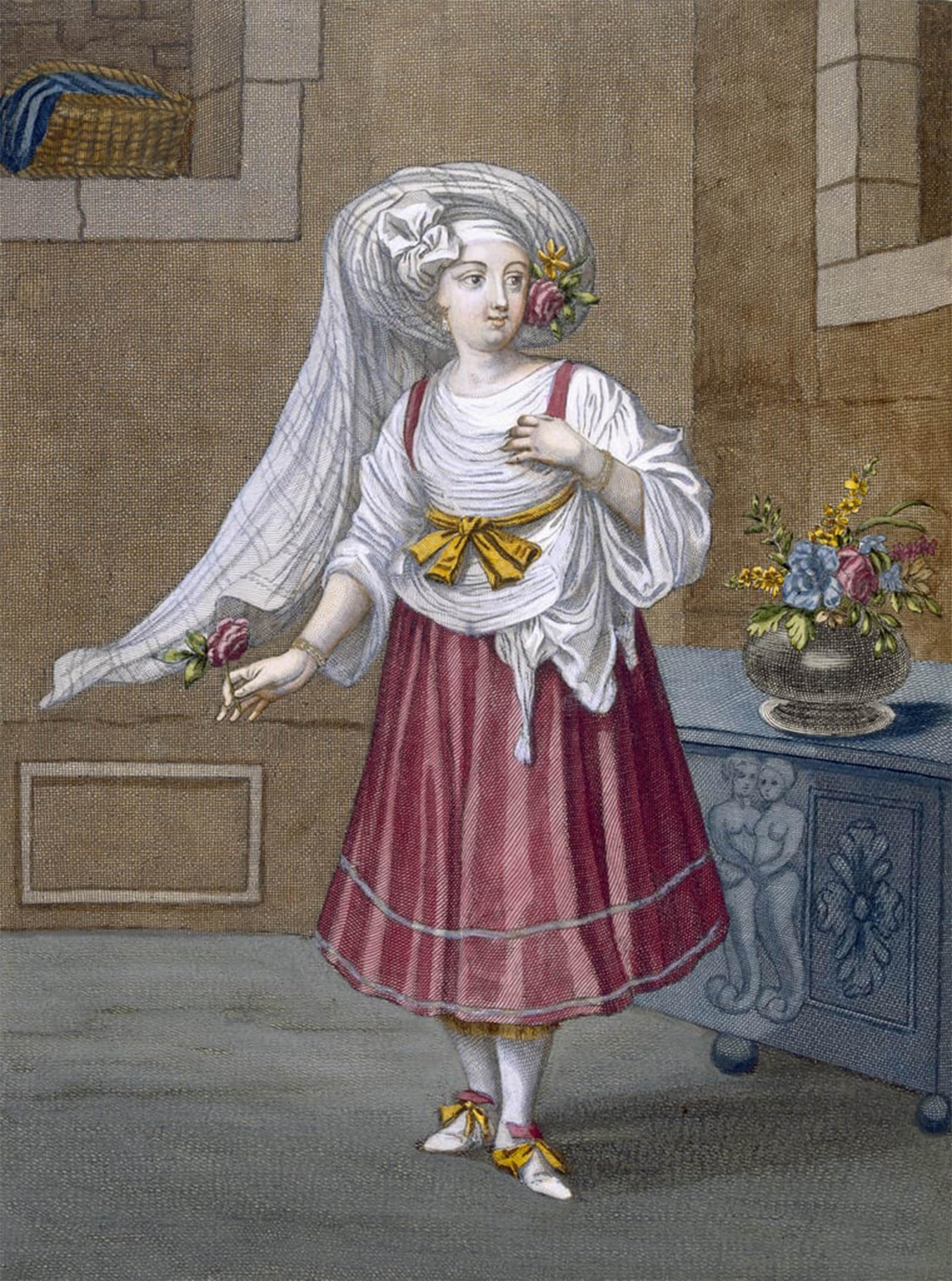 POSTERIIk Vintage Classic Picture Landscape Artwork a Girl of Chios by Jean Baptiste Vanmour Portrait Canvas Painting for Office Home Decor 60x90cm