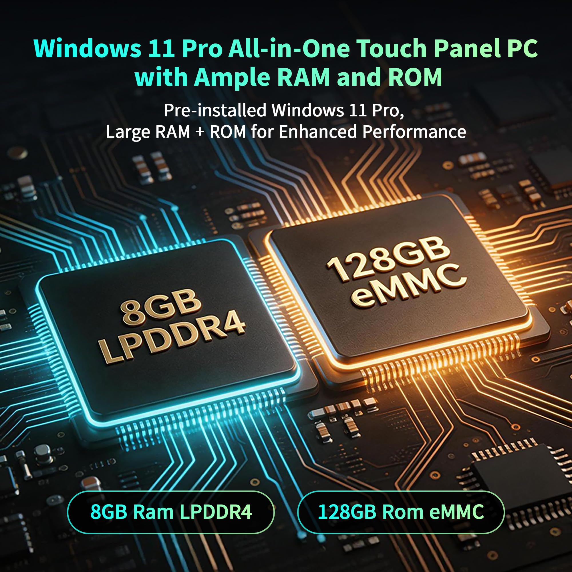 Industrial Pannello PC Win11 Pro Industrial Touch PC, 15,6" Schermo Tattile Tablet Panel All-in-One con Fotocamera Integrata 5MP, N5095 8GB RAM 128GB ROM, 1920 * 1080, Tipo C, HDMI, USB3,0