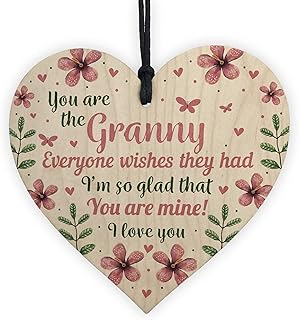 RED OCEAN Nan Nanny Nanna Nan Gran Granny Birthday Mothers Day Grandmother Grandparent Gift Presents Wooden Heart Sign