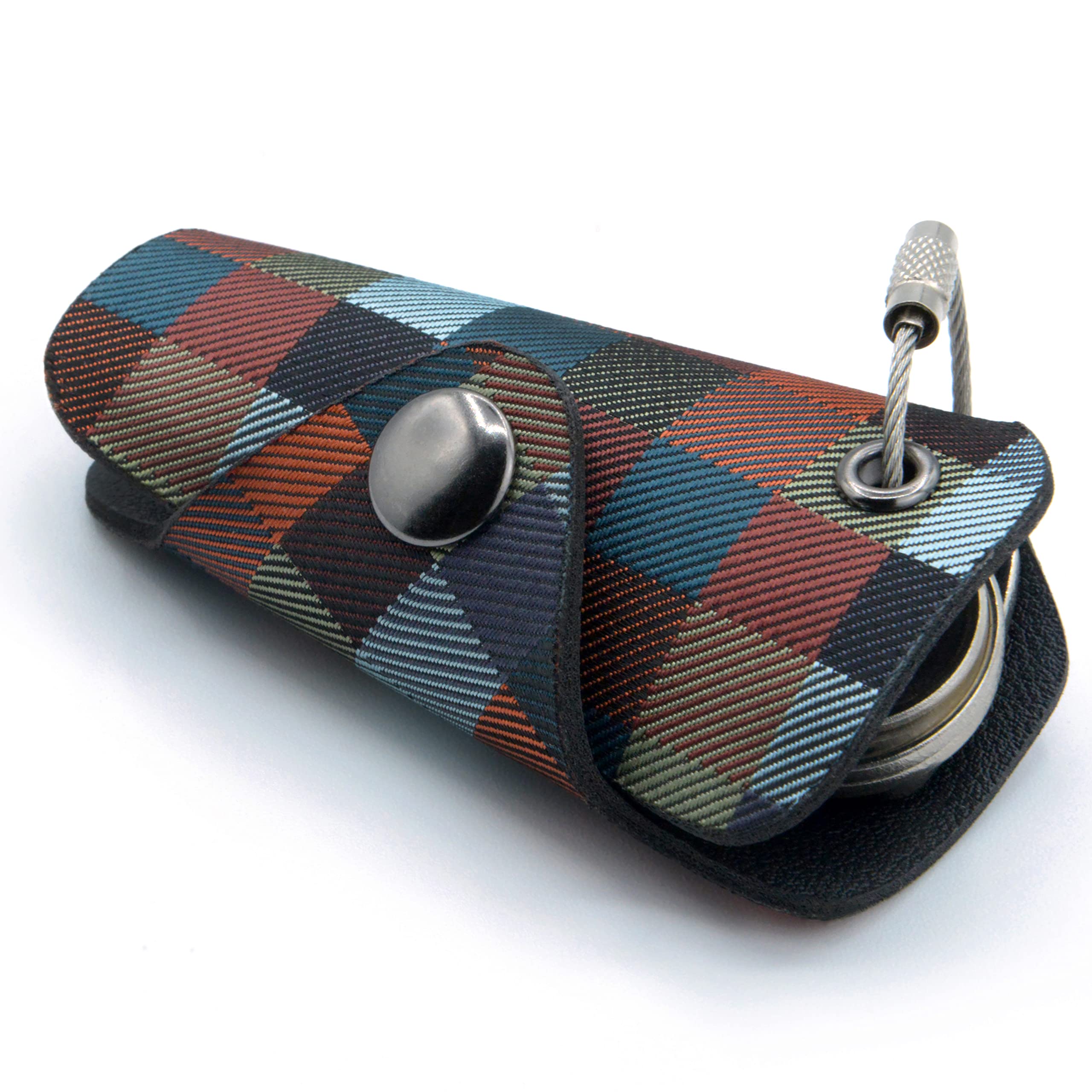 PU Leather Key Holder Keyring for Men and Women -Compact 6 Keys Smart Key Holder Wallet - Jingle-Free Key Organiser Keyring