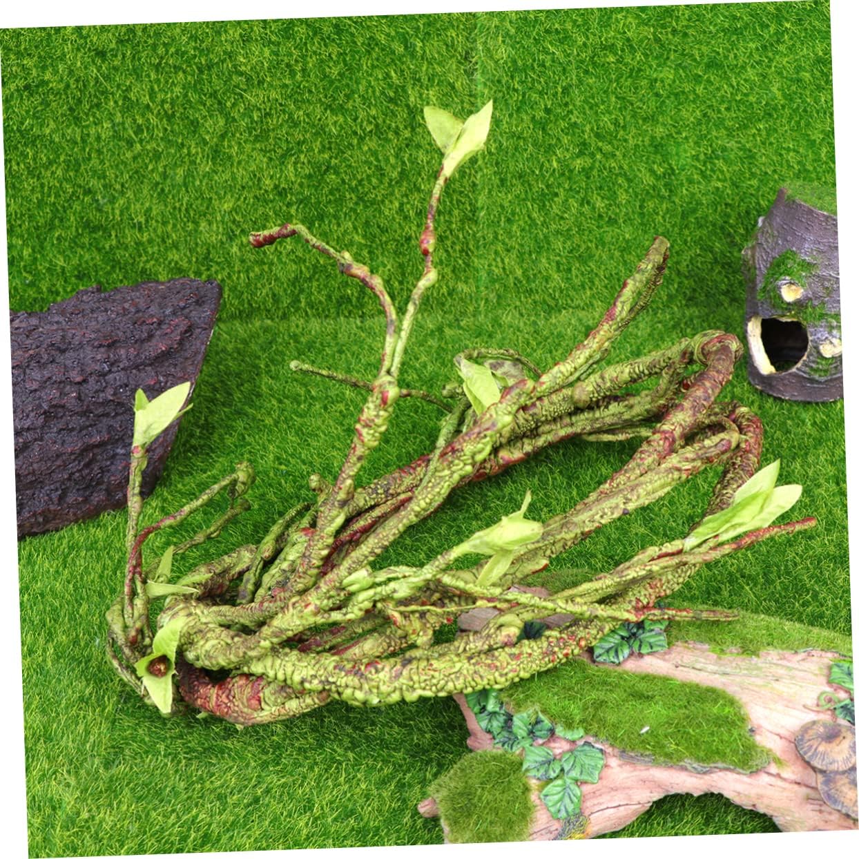 DOITOOL Pcs Pet Box Plant Landscape Artificial Leaves Reptile Habitat Vines Fake Hanging Vine Leaves Size
