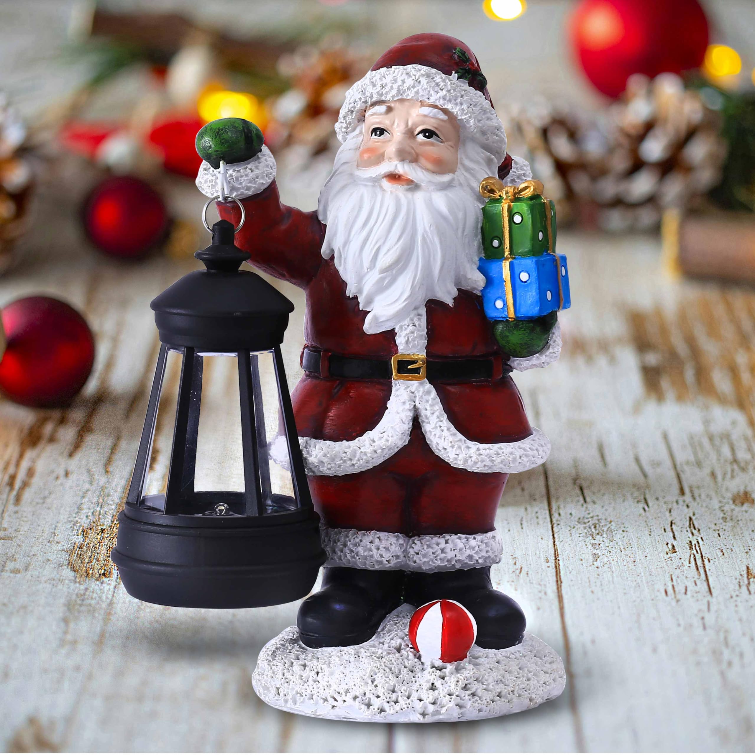 クリスマス　飾り　サンタ　ランプ Xmas ライト christmas 置物 Vereemy Santa Claus Statue Christmas Decorations Figurine with